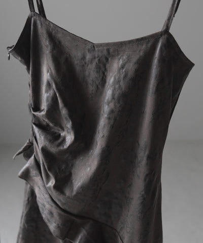 【 ２color 】ヴィンテージスエードアシンメトリーフリルキャミワンピース ／ vintage suede asymmetry frill cami onepiece