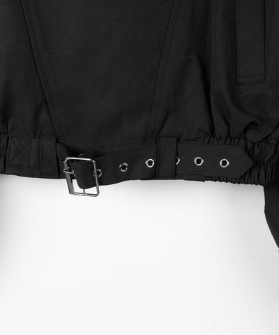 レタリングバックロゴスタンドカラーショートブルゾン ／ lettering back logo stand collar short blouson