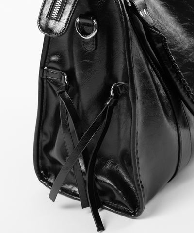 ヴィンテージフェイクレザーボストンエディターズバッグ ／ vintage fake leather boston editors bag
