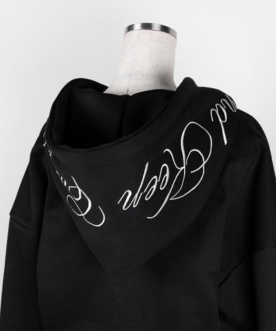 【 セットアップ 】レタリングロゴ刺繍ジップアップパーカー＆ショートパンツ ／ lettering logo embroidery zip-up hoodie ＆ short pants SETUP