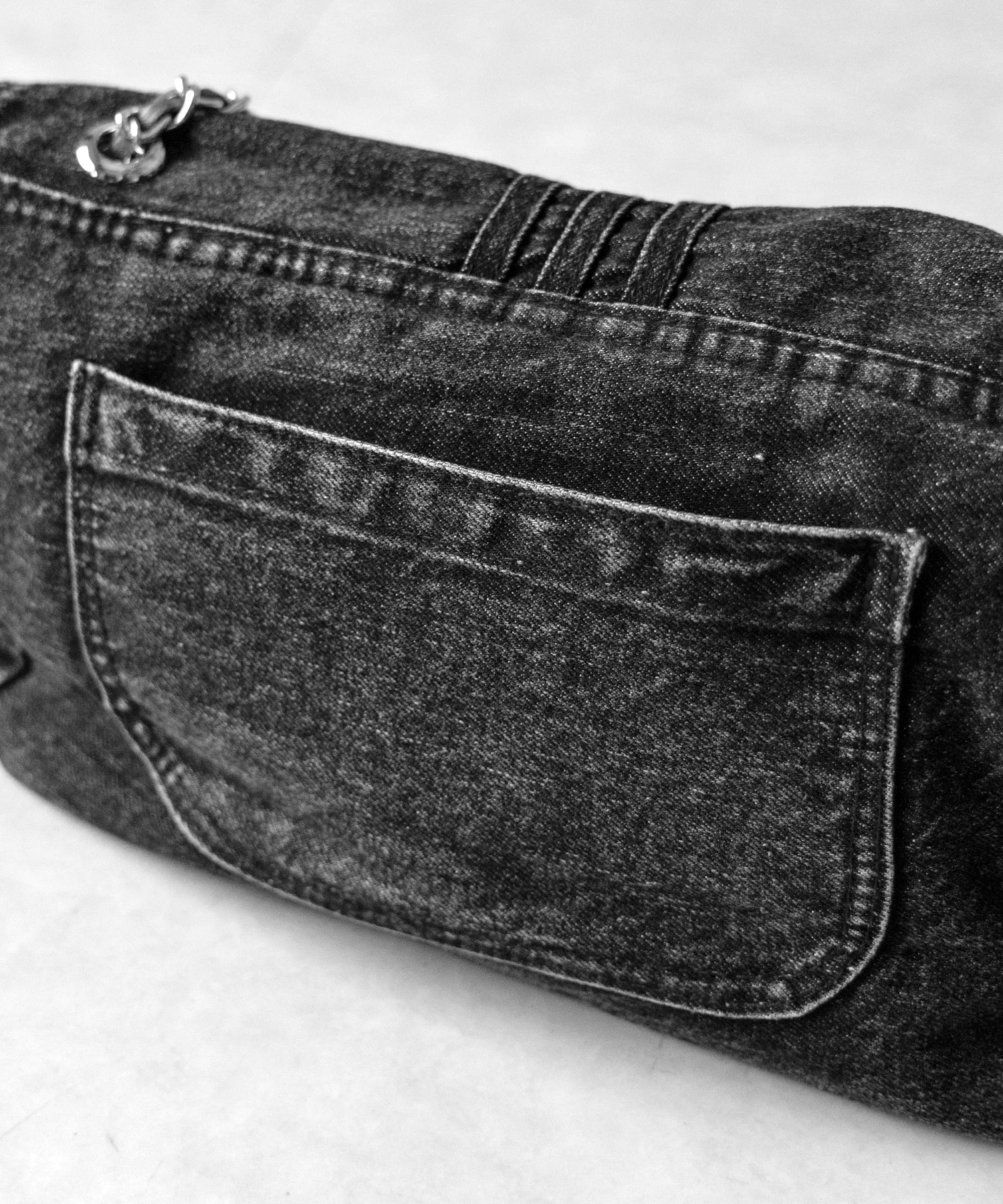 【 ２color 】センターラインウォッシュデニムショルダーバッグ ／ centerline washed denim shoulder bag