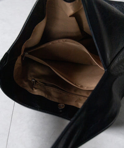 【 ２color ／ 大容量 】フェイクシボレザーワンハンドルショルダーバッグ ／ fake shibo leather onehandle shoulder bag