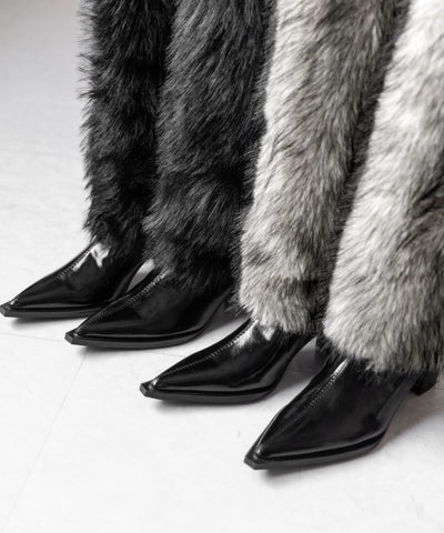 ミックスフェイクファーロングカバーブーツ ／ mix fake fur long cover boots
