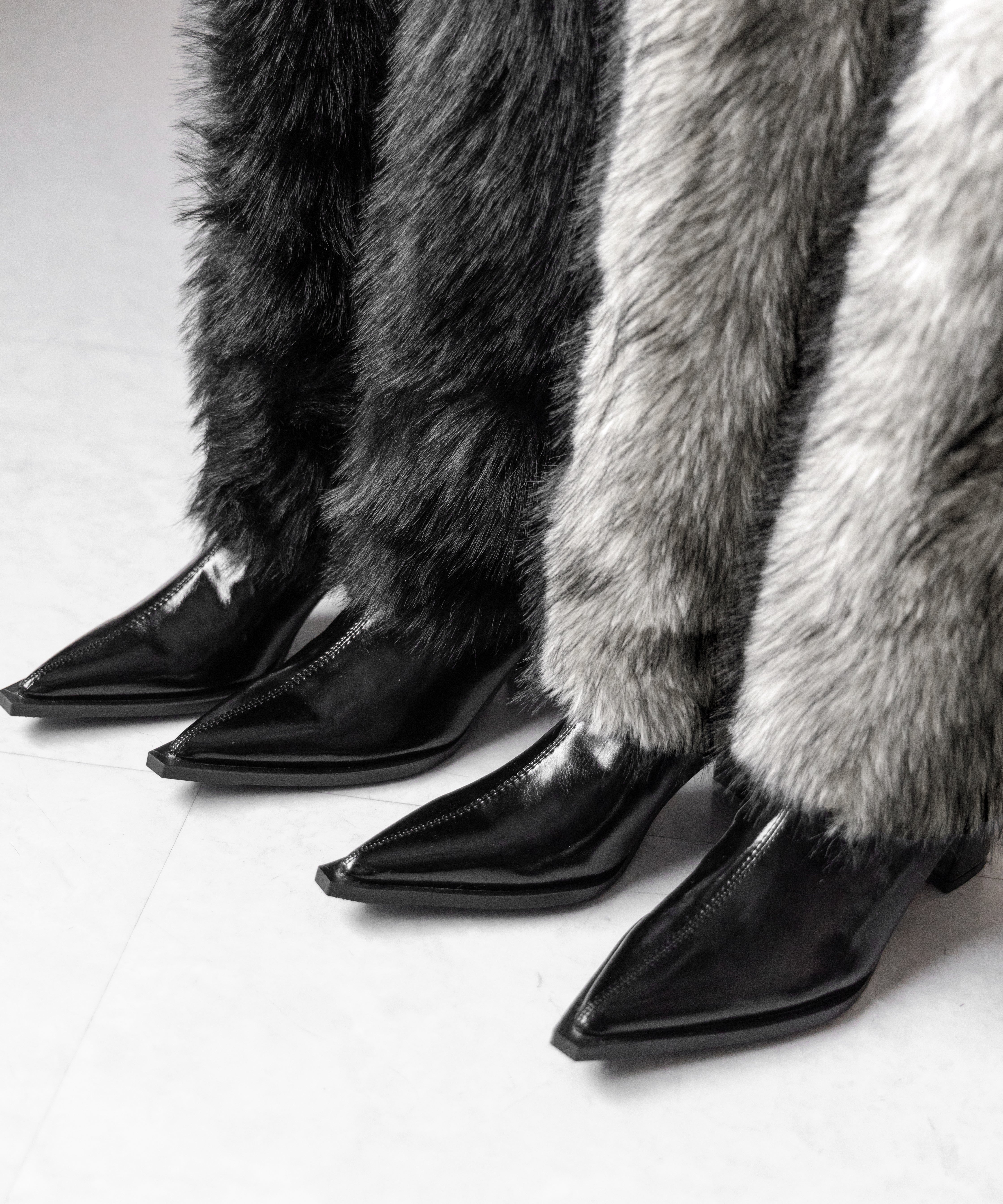 ミックスフェイクファーロングカバーブーツ ／ mix fake fur long cover boots