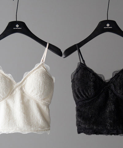 【 カップ付き 】シャギーファーショートビスチェキャミソール ／ shaggy fur short bustier camisole