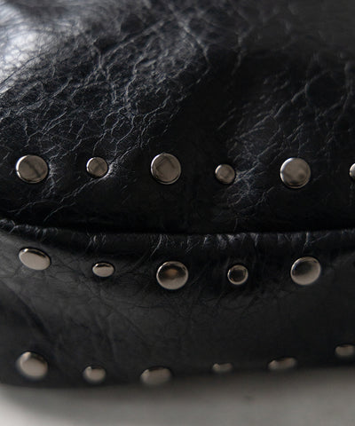 【 ２color】スタッズデザインスクエアショルダーバッグ ／ stud design square shoulder bag
