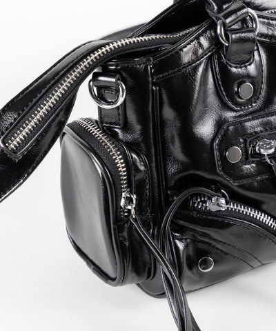 【 ショルダーストラップ付き２WAY 】ヴィンテージアウトポケットグランジボストンショルダーバッグ／ vintage out pocket grunge boston shoulder bag