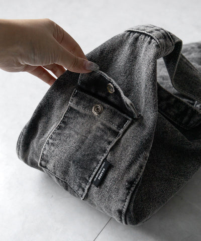 【 ２color 】ブラックタグヴィンテージデニムショルダーバッグ ／ black tag vintage denim shoulder bag