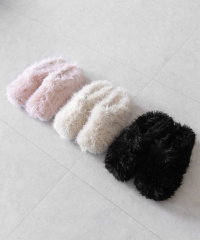 クリンクルフェイクファールームシューズ ／ crinkle fake fur room shoes