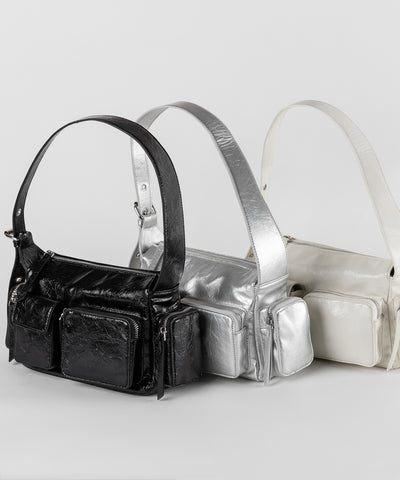【 ３color 】４アウトポケットヴィンテージスクエアショルダーバッグ ／ 4 outpocket vintage square shoulder bag