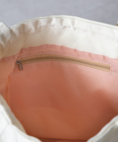 【 ２color 】ティアードフリルBIGキャンバストートバッグ ／ tiered frill big canvas tote bag