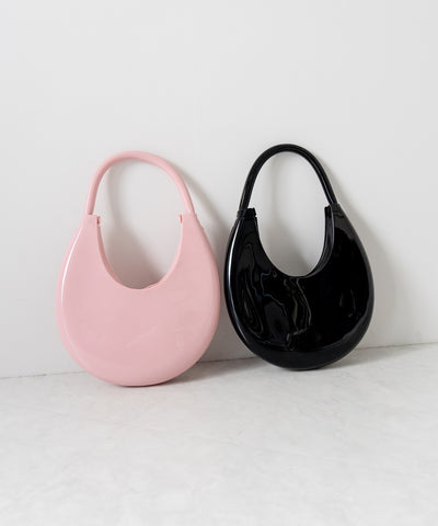 【 ２color 】 PVC ハーフムーンショルダーバッグ ／ PVC HALF MOON SHOULDER BAG