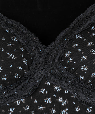 【 ２点セット 】小花柄レースキャミソール ＋ カーディガン SET ／ （ 2piece SET ）Floral lace camisole + cardigan SET