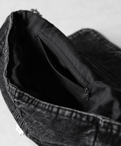 【 ２color 】センターラインウォッシュデニムショルダーバッグ ／ centerline washed denim shoulder bag