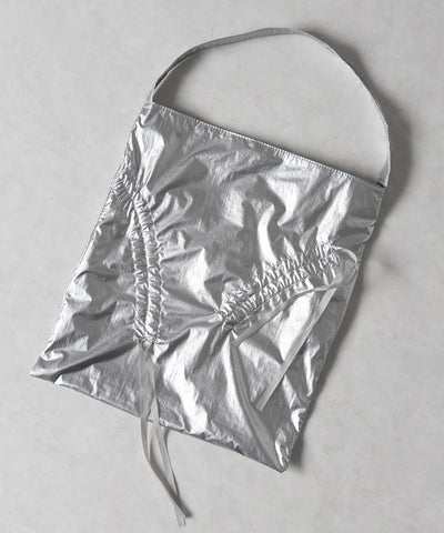【 ２color 】シャーリングリボンメタリックトートバッグ ／ shirring ribbon metallic tote bag