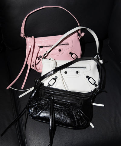 【 ショルダーストラップ付き２WAY 】ヴィンテージライクグランジミニハンドバッグ／ vintage like grunge mini hand bag