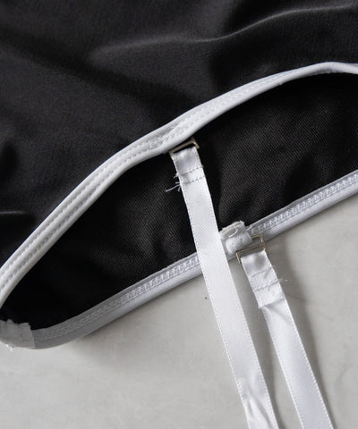 【 レディース水着／２点セット 】フロントリボンモノトーンハイウエストビキニ ／ front ribbon monotone high waist bikini