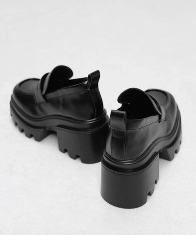 厚底チャンキーヒールコインローファー／platform chunky heel coin loafers