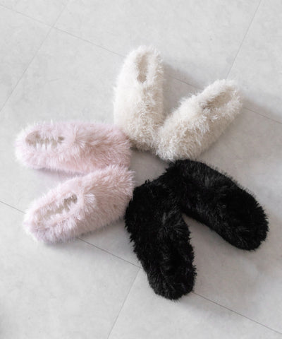 クリンクルフェイクファールームシューズ ／ crinkle fake fur room shoes