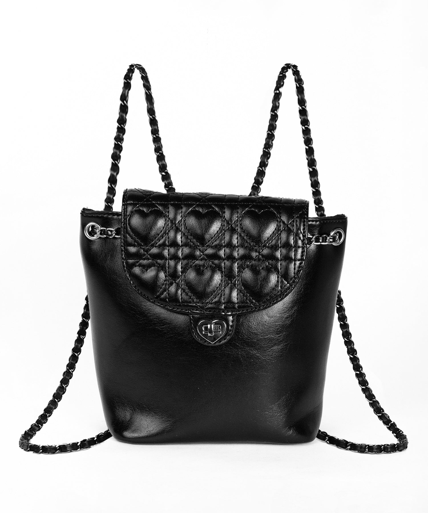 ハートキルティングチェーンミニリュック / heart quilted chain mini