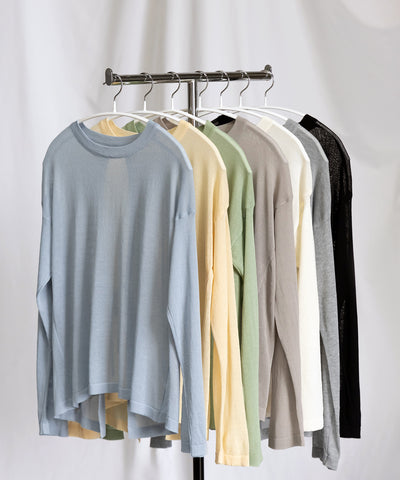 【 選べる７color 】ニュアンスカラーバックスリットオーバーシアーニット ／ nuance color back slit over sheer knit