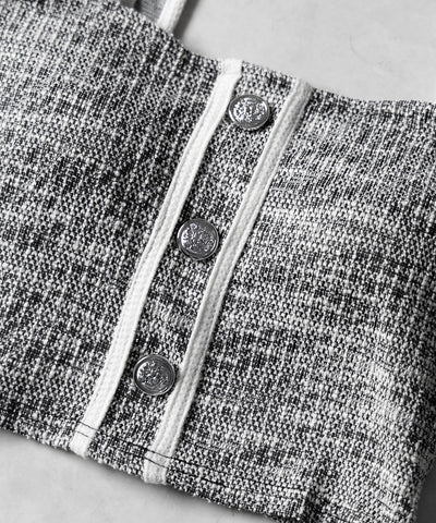 【 セットアップ】ツイードボタンショートビスチェ ＋ ミニスカート ＳＥＴ ／ 【 SETUP 】tweed button short buister ＋ mini skirt SET