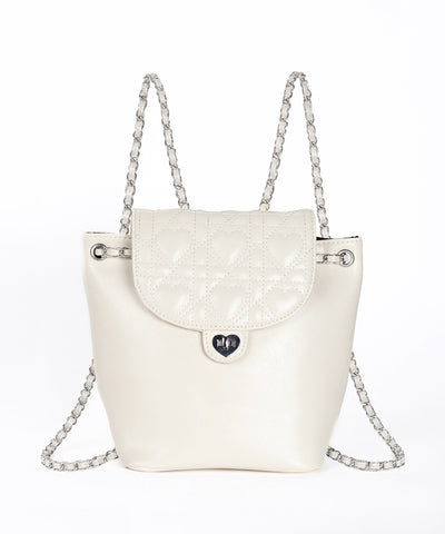 ハートキルティングチェーンミニリュック / heart quilted chain mini backpack