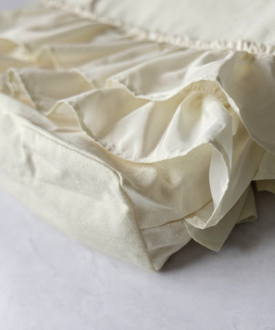 【 ２color 】ティアードフリルBIGキャンバストートバッグ ／ tiered frill big canvas tote bag
