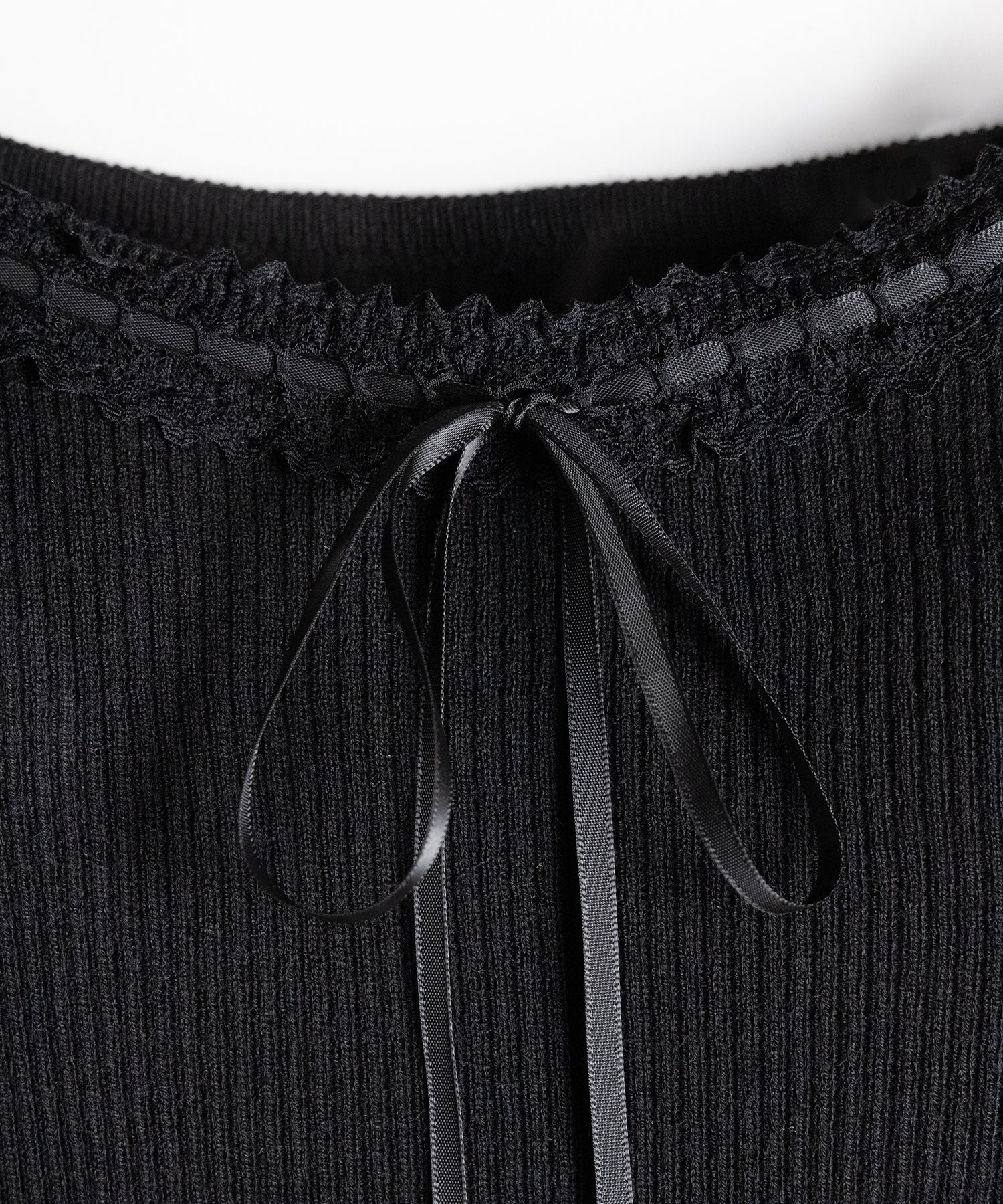 【 ２点セット 】リボンリブニットキャミソール ＋ カーディガンセット / ribbon rib knit camisole + cardigan set