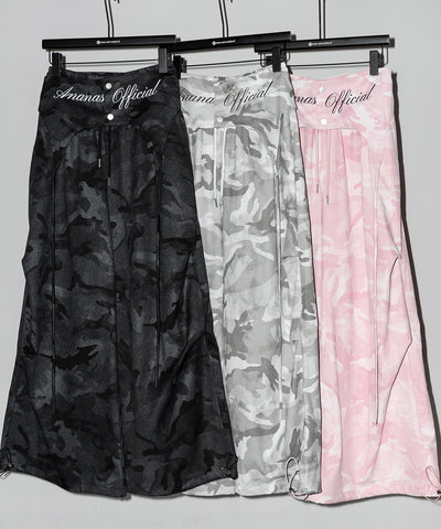 ロゴガーターカモフラタックワイドパンツ ／ logo garter camouflage tuck wide pants