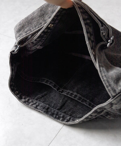 【 ２color 】ブラックタグヴィンテージデニムショルダーバッグ ／ black tag vintage denim shoulder bag
