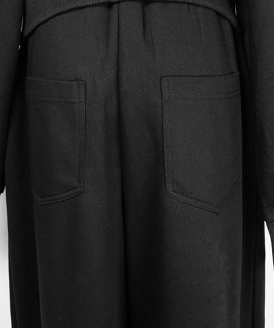 【 セットアップ 】ファーダブルジップワンショルスウェット＆タックワイドスウェットパンツ ／ Fur double-zip one-shoulder sweatshirt ＆ tuck wide sweatpants SETUP