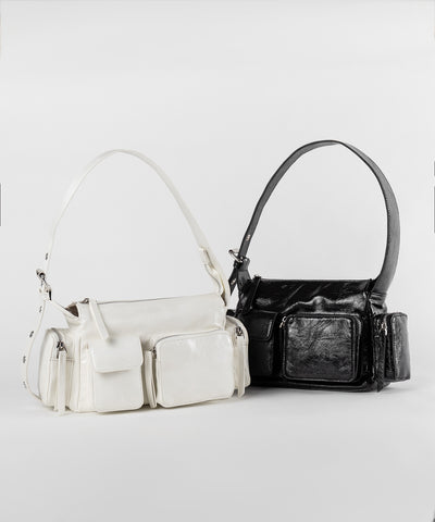 【 ３color 】４アウトポケットヴィンテージスクエアショルダーバッグ ／ 4 outpocket vintage square shoulder bag