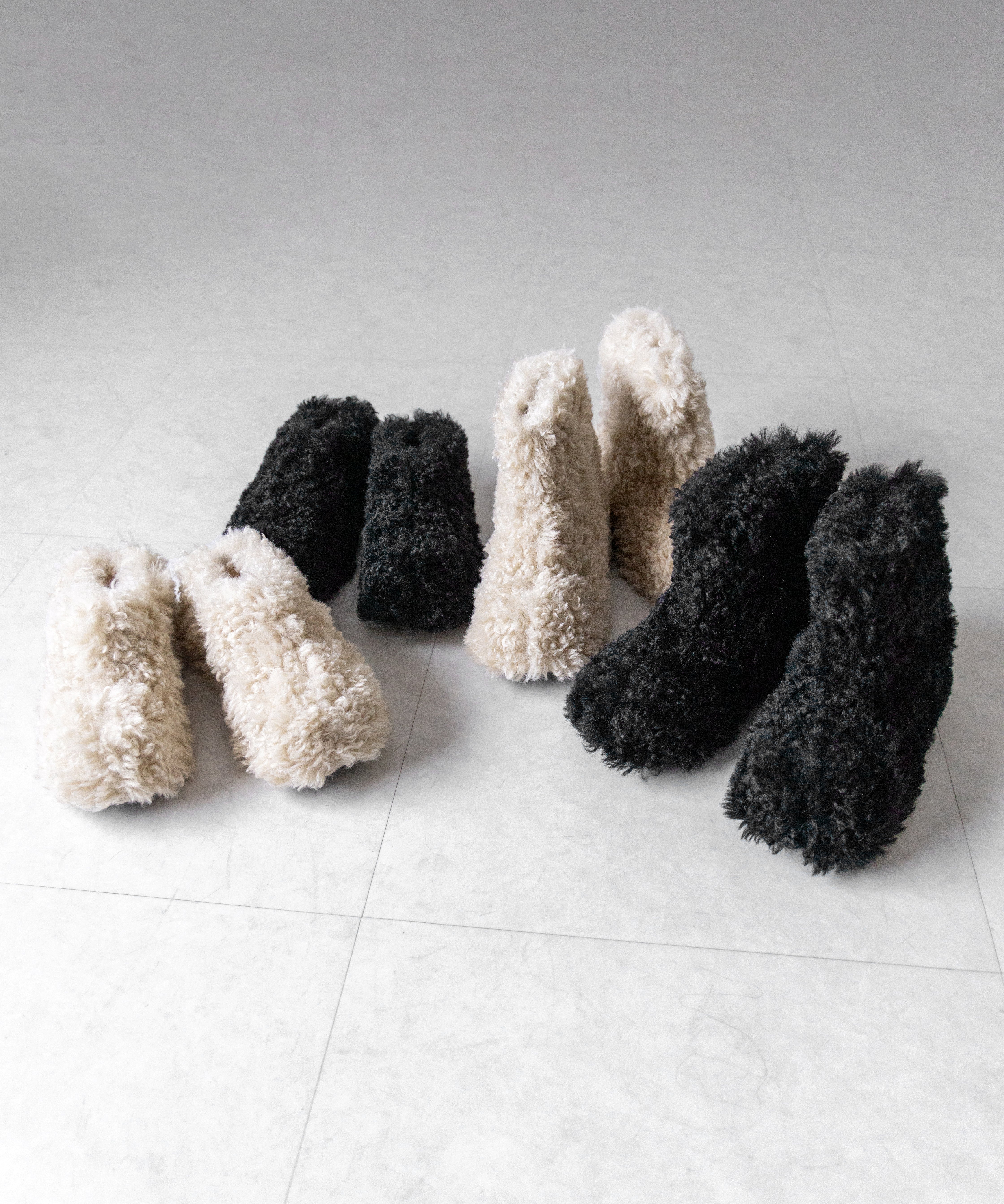 厚底テディボアショートブーツ ／ platform teddy boa short boots