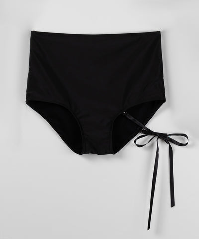 【 レディース水着／２点セット 】フロントリボンモノトーンハイウエストビキニ ／ front ribbon monotone high waist bikini