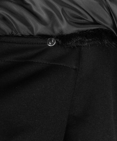 【 セットアップ 】ファーダブルジップワンショルスウェット＆タックワイドスウェットパンツ ／ Fur double-zip one-shoulder sweatshirt ＆ tuck wide sweatpants SETUP