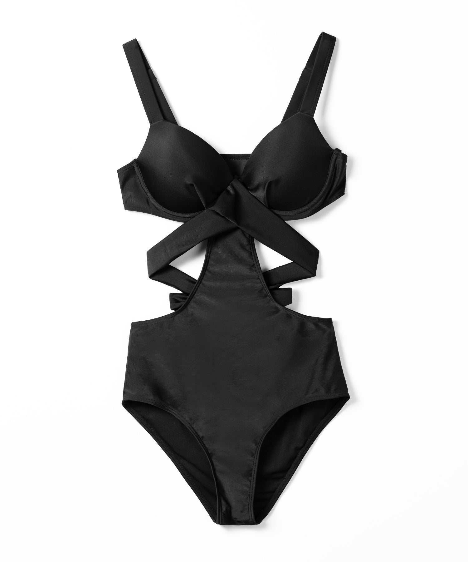 【 レディース水着 】クロスデザインカットアウトワンピース水着 ／ cross design cutout onepiece swimwear