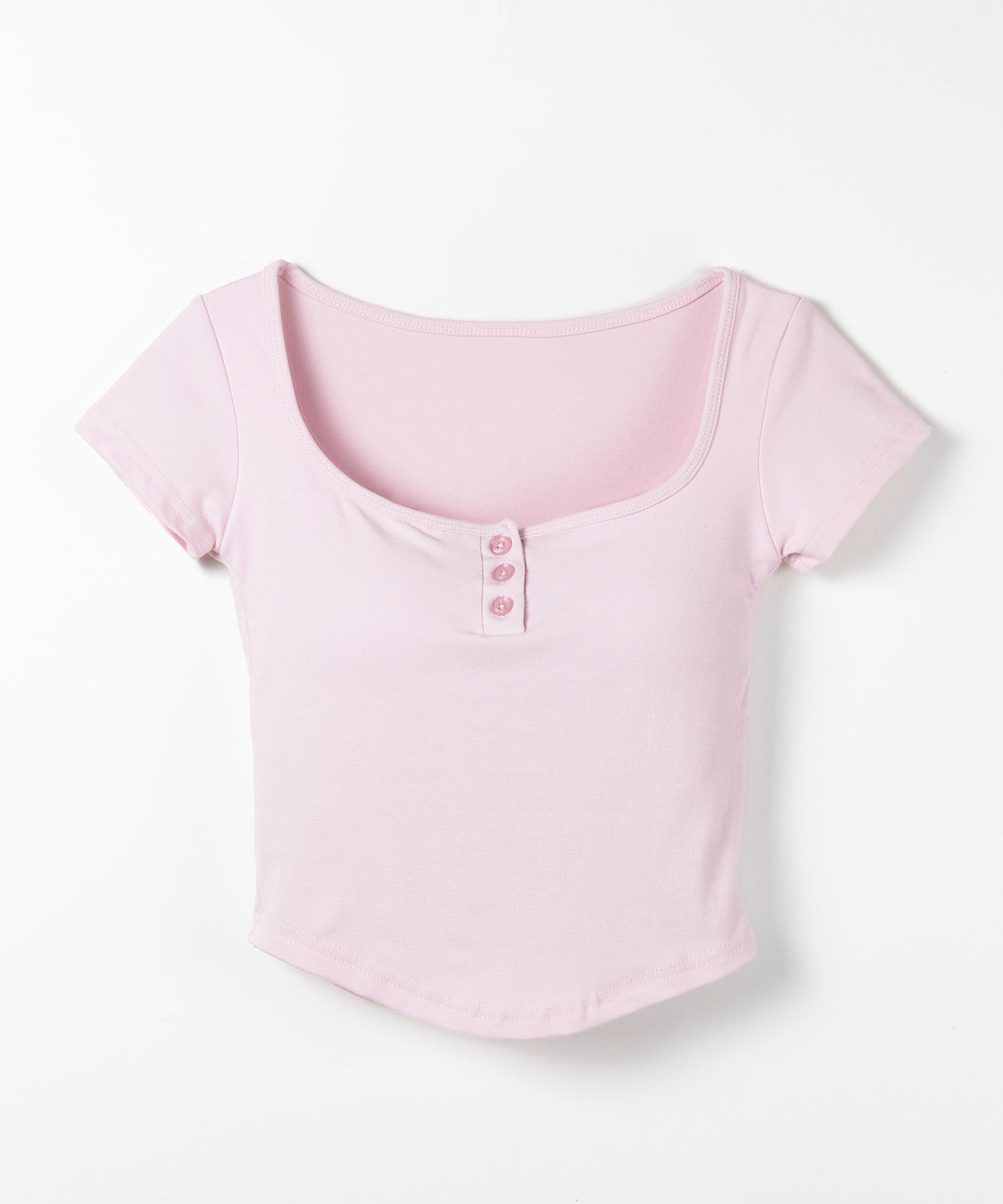 ヘンリーネックスクエアショートＴシャツ ／Henley neck square T-shirts