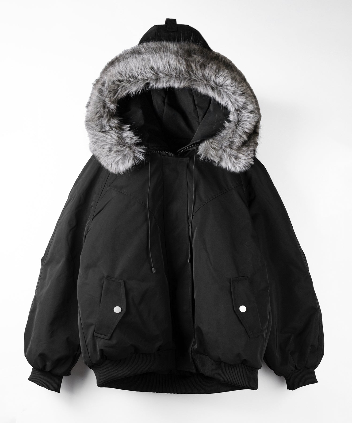 新品 フェイクファーフーディビッグダウンジャケット me+em select フェイクファーフーディビッグダウンジャケット ／ fake fur hoodie