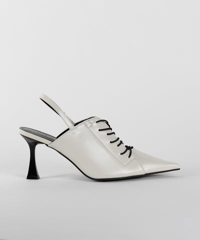 【 ３color 】ポインテッドトゥレースアップスニーカーミュール ／ pointed toe lace up sneaker mules