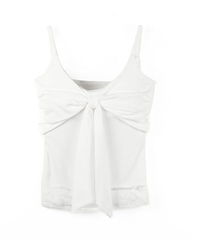 【 ２点セット 】リボンカットソーキャミソール ＋ カーディガンセット ／ribbon cutsew camisole + cardigan SET