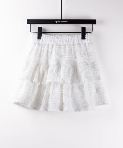【 ２color ／インパン裏地付 】ティアードフリルミニスカート ／ tiered frill mini skirt
