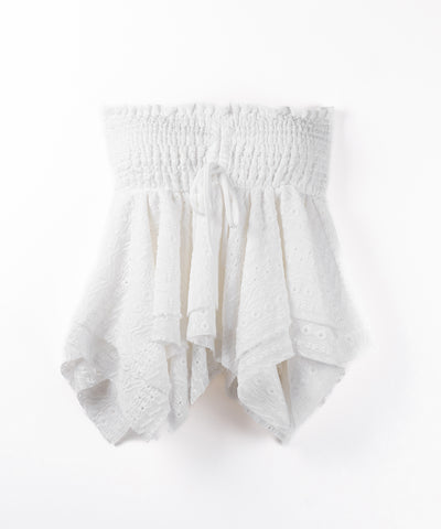 【 トップスとしても使える２WAY 】シャーリングリボンフリルビスチェミニスカート ／ shirring ribbon frill bustier mini skirt