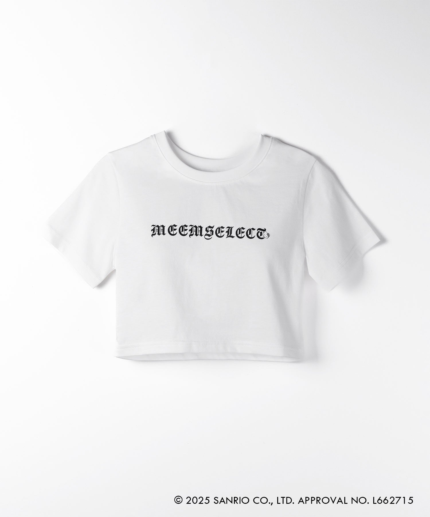 【 HELLO KITTY × me+em select 】ハローキティグランジロゴショートちびTシャツ ／ Hello Kitty grunge logo short chibi T-shirt 【 セットアップ着用可能 】
