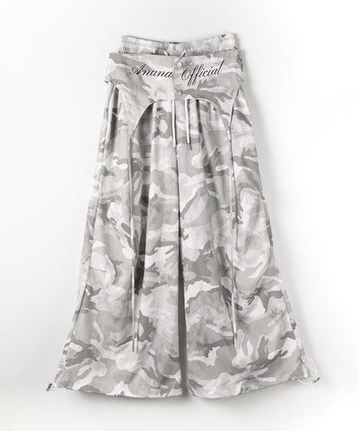 ロゴガーターカモフラタックワイドパンツ ／ logo garter camouflage tuck wide pants