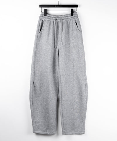 【 裏起毛 】カーブラインサイドタックワイドスウェットパンツ