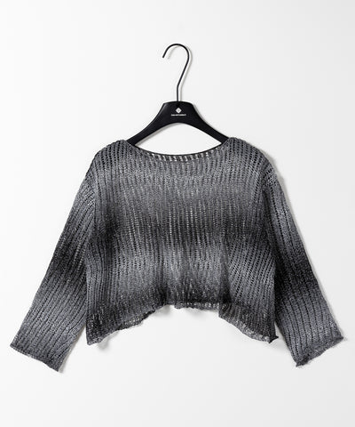 【 ２color 】グラデーションメッシュショートニット