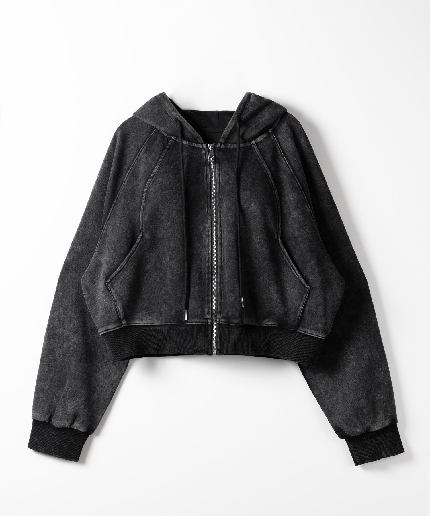 【 ２color 】ピグメントヴィンテージショートジップパーカー ／ pigment vintage short zip hoodie