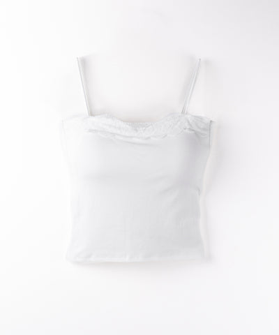 【 ３color 】レース切替スクエアクロップドキャミソール ／ Lace switched square cropped camisole