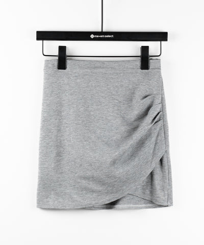 【 ２color ／ インパン裏地付 】サイドタックギャザータイトミニスカート ／side tuck gather tight mini skirt